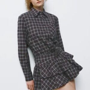 Plaid Blue Checkered Women's Dress